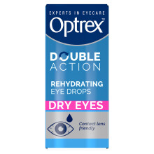 Optrex Double Action, Dry Eyes, 10 ml, Moisturising Drops for Dry & Tired Eyes, Fast Long-Lasting Relief, Restores Moisture, Suitable with Contact Le