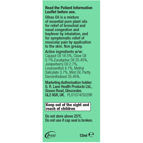 Olbas Oil Inhalant Decongestant, 12ml 1