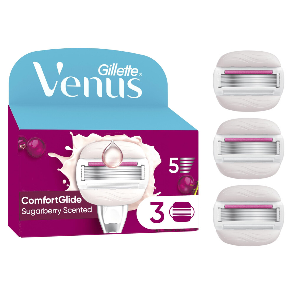 Photos - Razor / Razor Blade Gillette Venus Comfortglide Sugarberry plus Olay Women's Razor Blade Refills, Pack of 3, 5 blades for a smooth, close shave