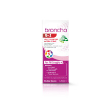 Broncho 5in1 Multi-Symptom Action Cough Syrup (120ml) for All Coughs and Sore Throats* - Alcohol and Sugar Free.