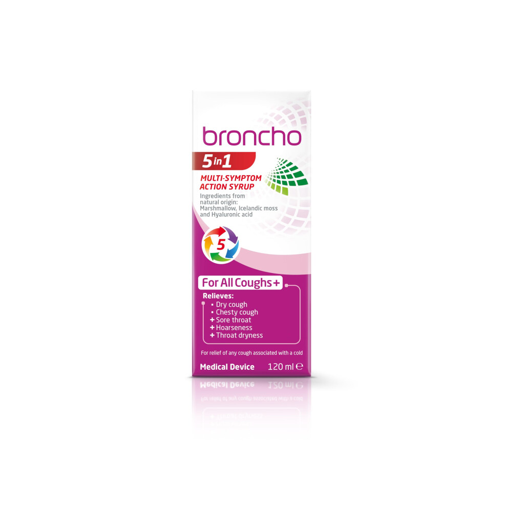 Bronchostop Broncho 5In1 Multi|Symptom Action Syrup (120Ml) Relieves All Coughs And Sore Throat