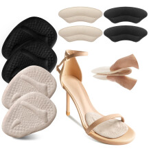 Riootlnm Metatarsal Pads, Ball of Foot Cushions, Heel Pads Inserts for Too Big Shoe, Reduce Foot Pain, No Slip Heel Grips Liners S