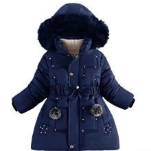 Girl Winter Coats Heavyweight Hooded Puffer Jacket Kid Parka Snow Outwear Size 4-5