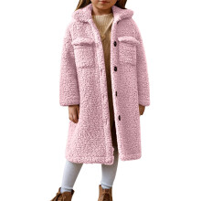 Girls Fleece Jacket Fall Winter Full Zip Fuzzy Coat Outwear with Pockets Kids Fleece Jacket