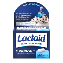 Lactaid Original Strength Lactose Intolerance Relief Caplets with Natural Lactase Enzyme, Dietary Supplement to Help Prevent Gas,