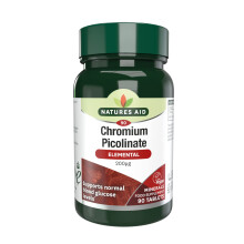 Natures Aid Chromium Picolinate 200µg - 90 Tablets - High Strength Supplement to Support Normal Blood Glucose Levels & Reduce Suga