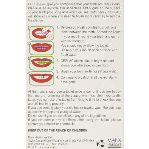 Ceplac Dental Disclosing Tablets 12 1
