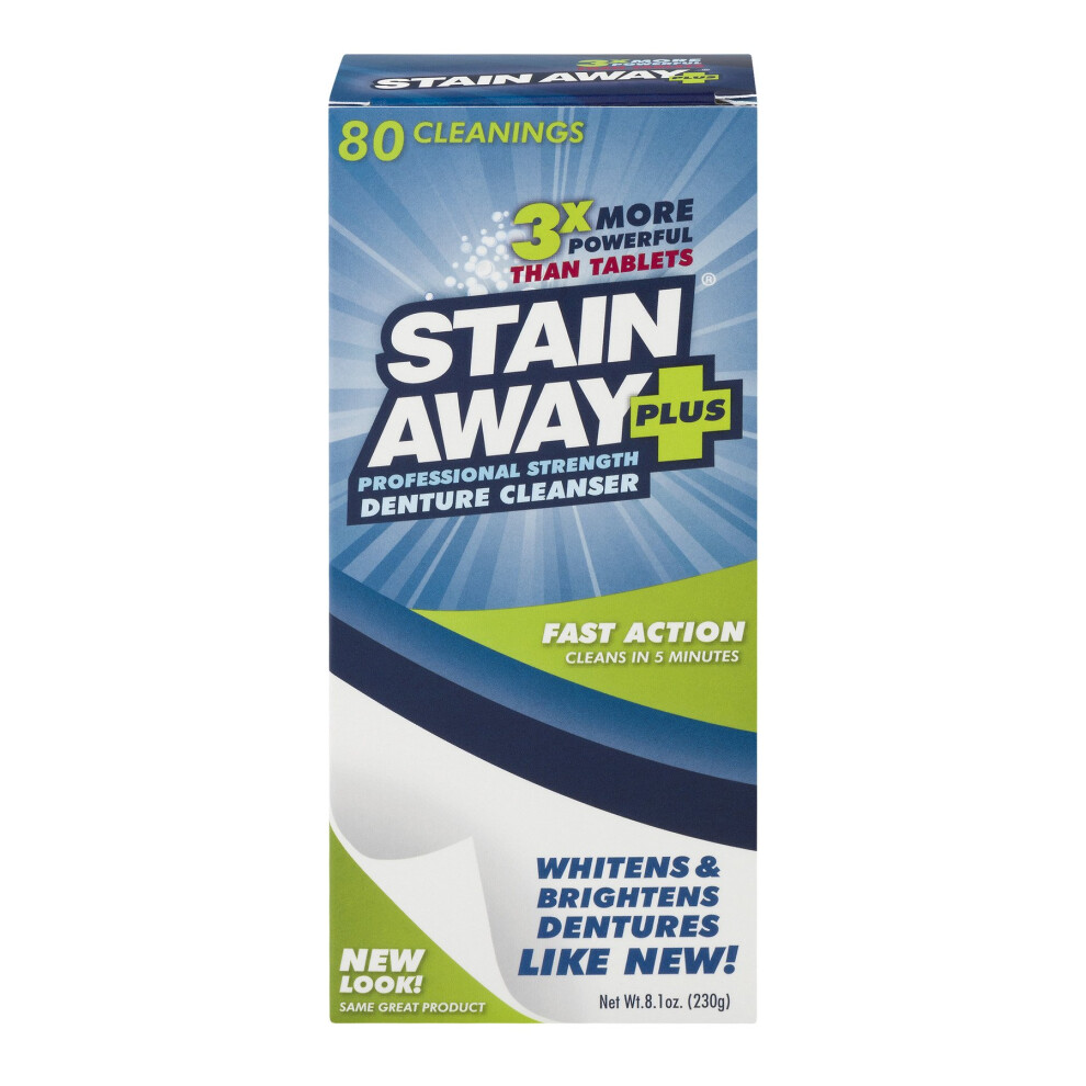 Stain-Away I00028111 Plus Denture Cleanser, 8.1 Oz