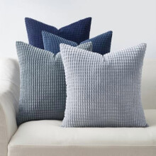 Blaue Cord-Kissenbezüge, 50 x 50 cm, 4er-Set