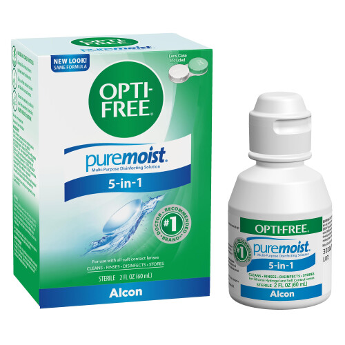 Opti-Free Puremoist Multi-Purpose Disinfecting Solution with Lens Case, 2-Ounces