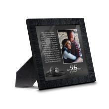 25th Wedding Anniversary Picture Frame Gift, Silver Keepsake for Couples, Parents or Friends, Fits a 4x6 Photo