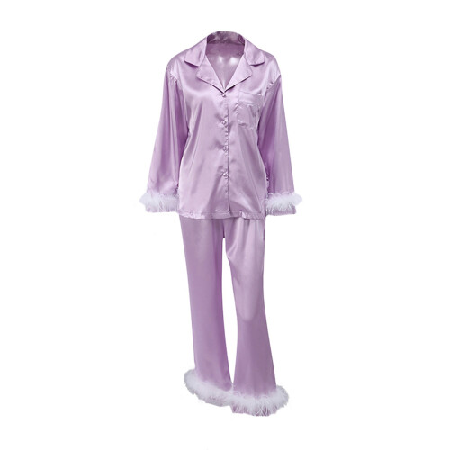 (XL, Purple) Conjunto de pijama e calça.