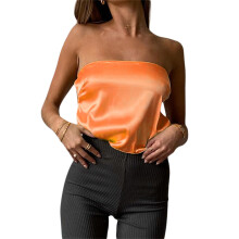 (S, Orange) Débardeur bustier sans E-girl Y2K