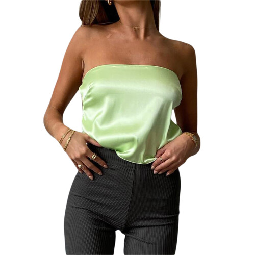 (L, Green) Débardeur bustier sans E-girl Y2K