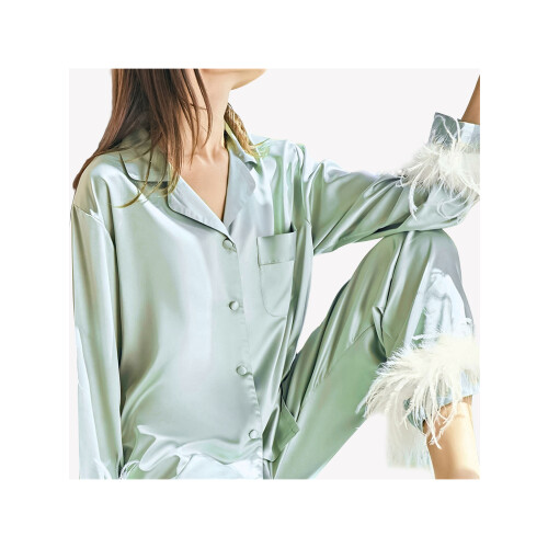 (XL, Green) Conjunto de pijama e calça. 1