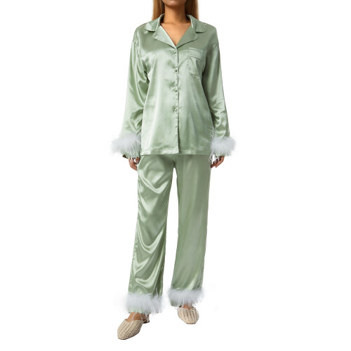 (S, Green) Conjunto de pijama e calça. 2