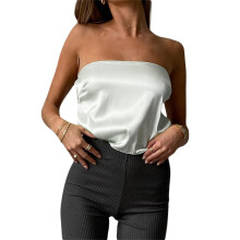 (L, White) Débardeur bustier sans E-girl Y2K