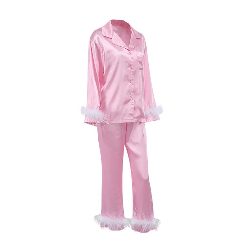 (L, Pink) Conjunto de pijama e calça. 1