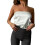 (M, White) Débardeur bustier sans E-girl Y2K 1