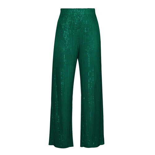 (M, Green) Calça feminina de e elástica.