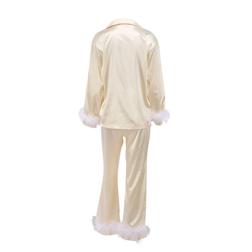 (XL, Champagne) Conjunto de pijama e calça. 2