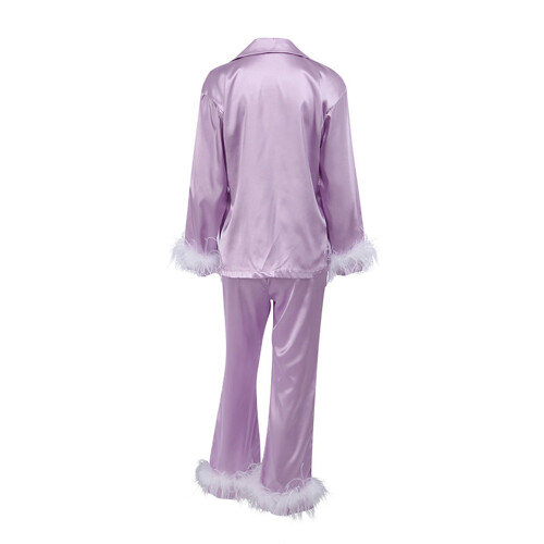 (S, Purple) Conjunto de pijama e calça. 2