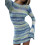 (M, Blue) Robe femme, manches rayée, mi-longue 9