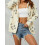 (L, White) Veste à capuche fermeture éclair. 14