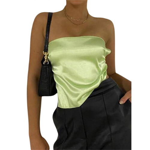 (L, Green) Débardeur bustier sans E-girl Y2K 2