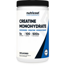 Nutricost Creatine Monohydrate Micronized Powder 500G, 5000mg Per Serv (5g) - 100 Servings for Endurance, Muscle Growth, Athletic