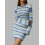 (M, Blue) Robe femme, manches rayée, mi-longue 3