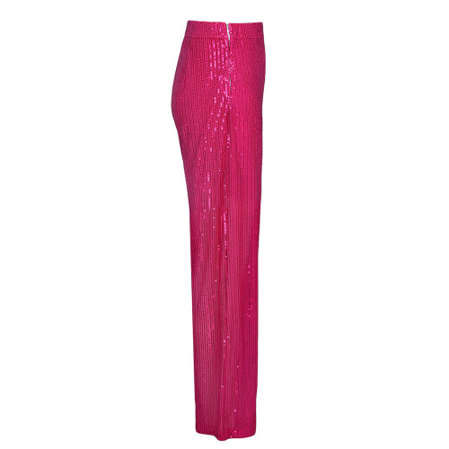 (S, Rose Red) Calça feminina de e elástica. 1
