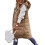 (L, Khaki) Chaleco mujer capucha e invierno. 2