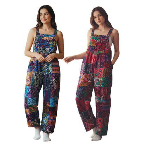 (XL, Red) Γυναικεία καλοκαιρινή φόρμα, τσέπες, κόκκινο/μπλε 1