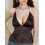 (S, Brown) Dámský sexy top na zádech. 4