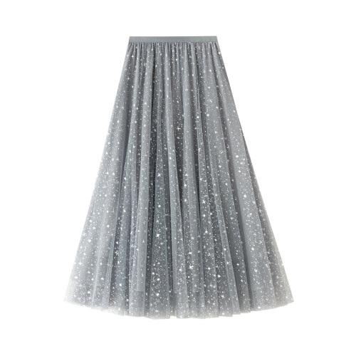 (One Size, Grey) Jupe longue en de soirée