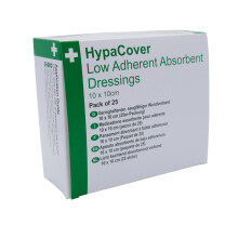 Safety First Aid Group Group HypaCover Low Adherent Dressing Pads for Wounds Absorbent Dressing, 10x10cm (Pack of 25)