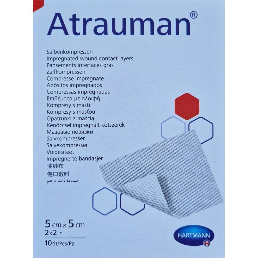 Hartmann H Atrauman Sterile Dressings 5 X 5 Cm Pack Of 10
