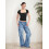 T-shirt da donna a maniche corte con scollo quadrato, foderata, basic, vestibilità slim. 5