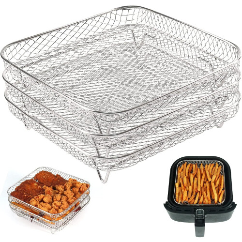 Accessoireset met drie stapelbare roosters voor de airfryer