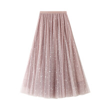 (One Size, Pink) Jupe longue en de soirée