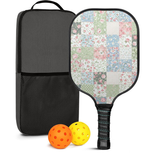Σετ κουπιά Pickleball με λουλούδια από fiberglass, 2 τεμάχια με τσάντα και
