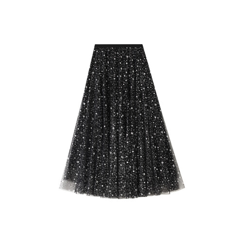 (One Size, Black) Jupe longue en de soirée 1