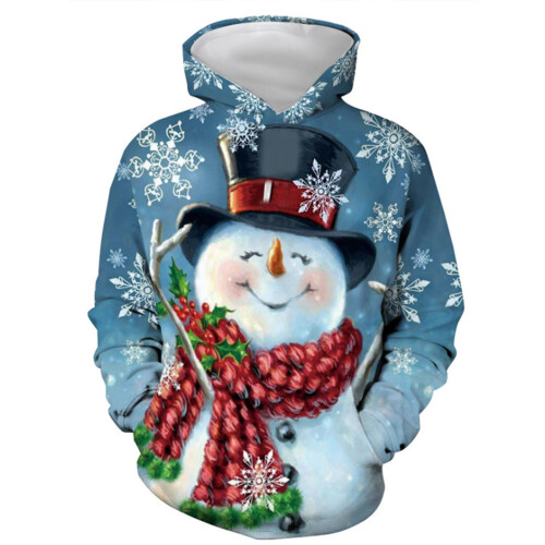 (M, Blue) Chemise de Noël, avec poches 2