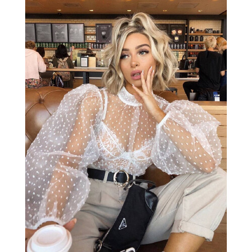 (M, White) Pull sexy transparent tailles S/M/L/XL 2