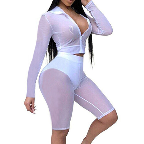 (S, White) Ensemble en résille pour l'été.