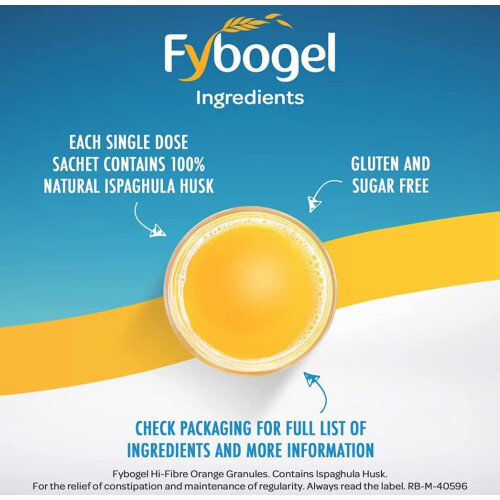 Fybogel Orange, 30 Sachets X2, Natural, Constipation Relief for Adults 2