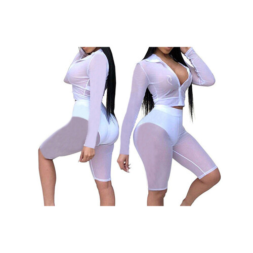 (S, White) Ensemble en résille pour l'été. 1