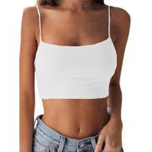 (L, White) Débardeur sexy pour tendance été.