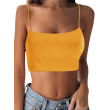 (L, Yellow) Débardeur sexy pour tendance été.